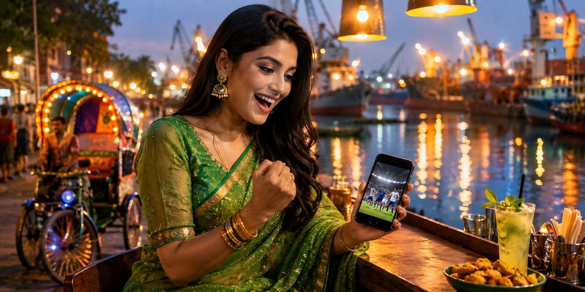 ঢাকায় মোবাইলে অনলাইন গেমিং উপভোগ করছেন একজন ব্যবহারকারী